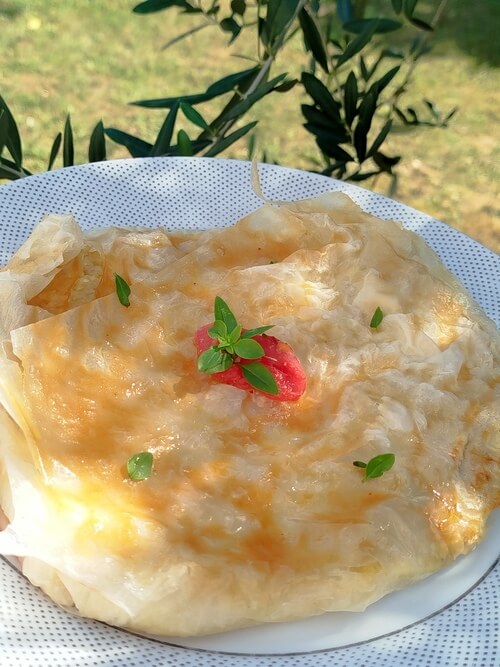 Tarte salée à la poêle
